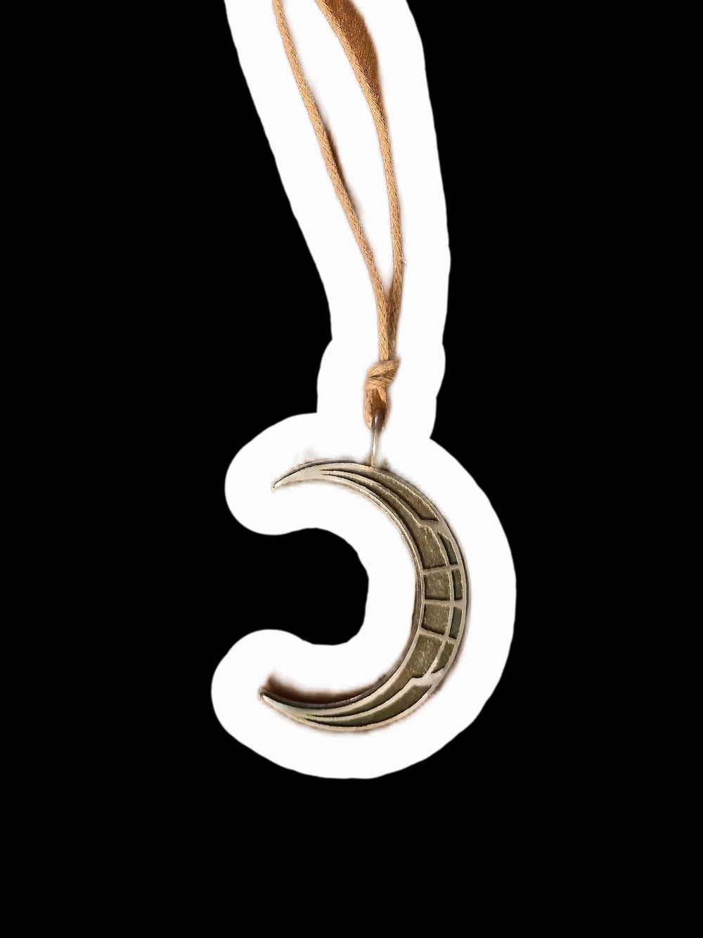 Gold Crescent Moon Pendant Necklace